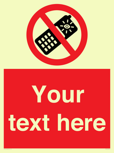 Custom No camera phones Sign